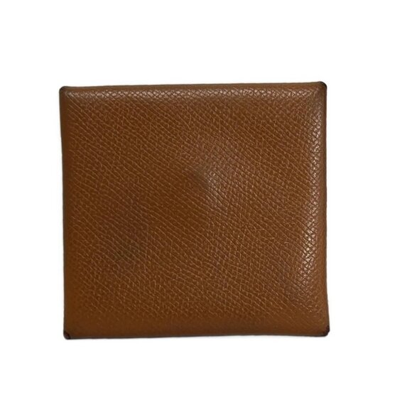 Auth HERMES Bastia - Gold Veau Epsom Square I Coin Case - Picture 1 of 4